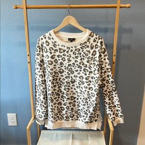 Nursing Queen Leopard Print Sweatshirt SMALL EUC